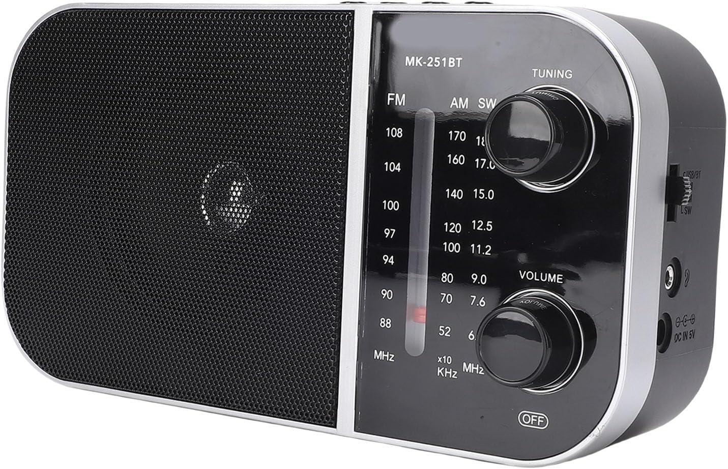 Yunseity Portable Multiband Radio, Rechargeable Handheld Speaker Easy Tuning for Elderly, Enjoy Clear Sound with Large Controls Simple Operation (US Plug 110V)