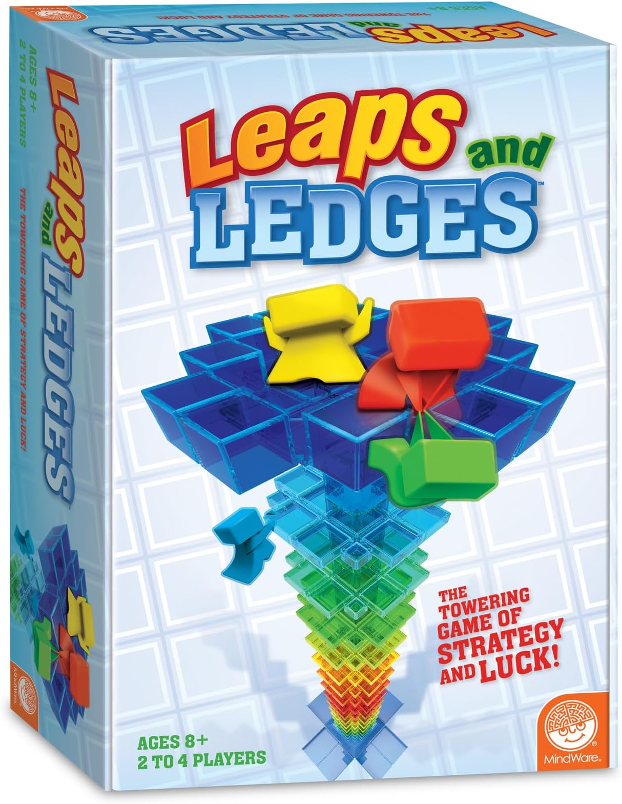 MindWare Leaps and Ledges Strategy Game - Ages 8+ - Fun Party Game and Family Game Night Activity for Kids, Teens, and Adults - 2 to 4 Players