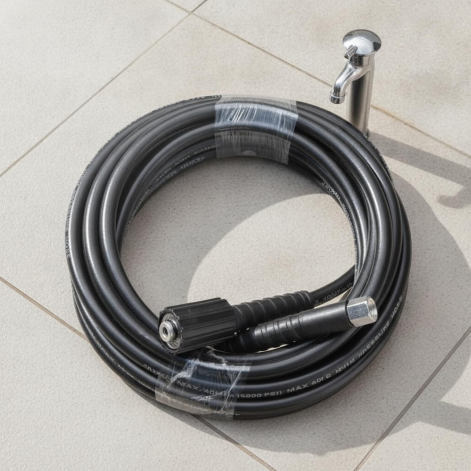F Fityle Conexión para Lavado con Refuerzo Alambre Acero y Cubierta Flexible PVC para Limpieza Exterior Automóviles y Patios con Acoples Metal Seguros, 8 Metros