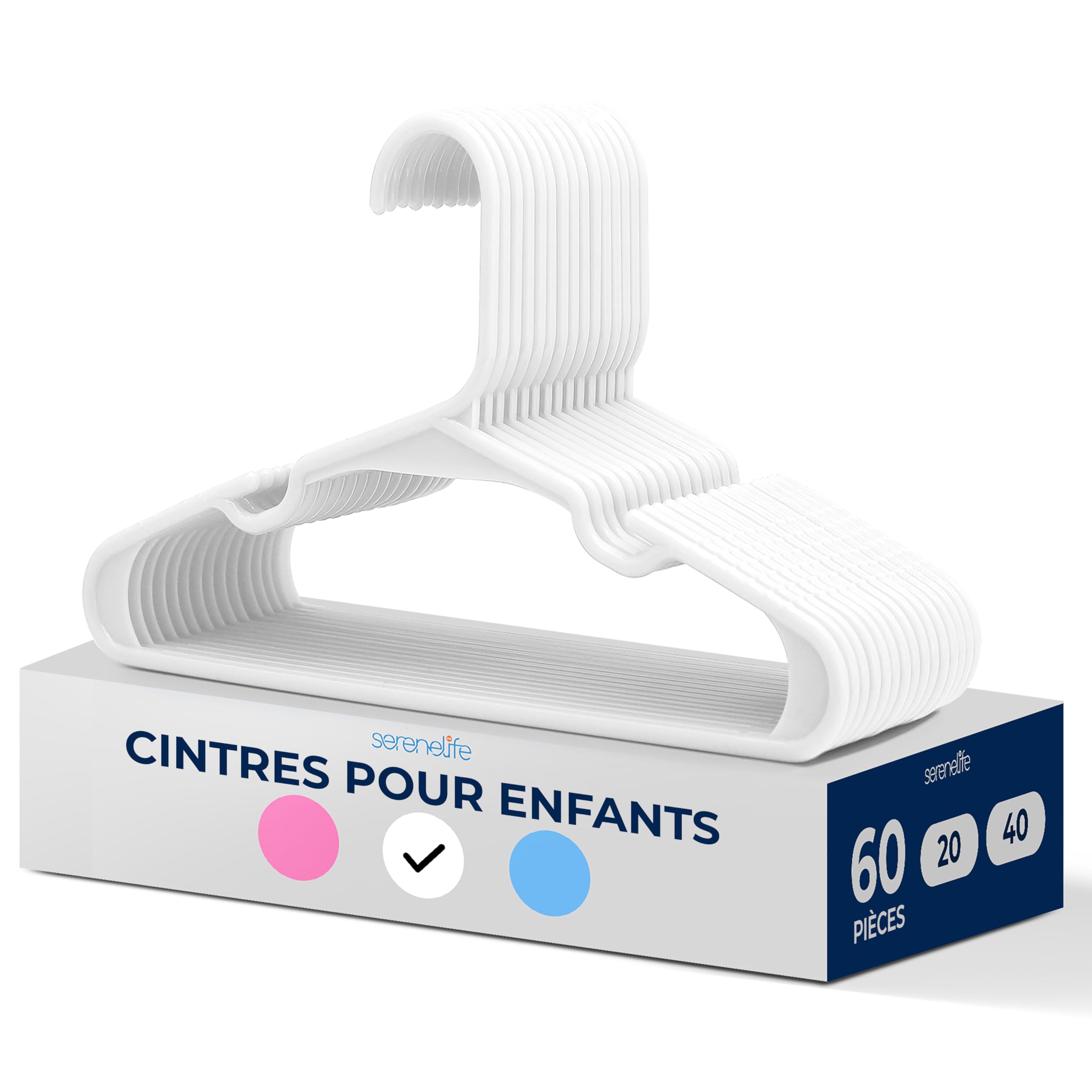 Perches pour enfants SereneLife en plastique blanc pour armoire de bébé