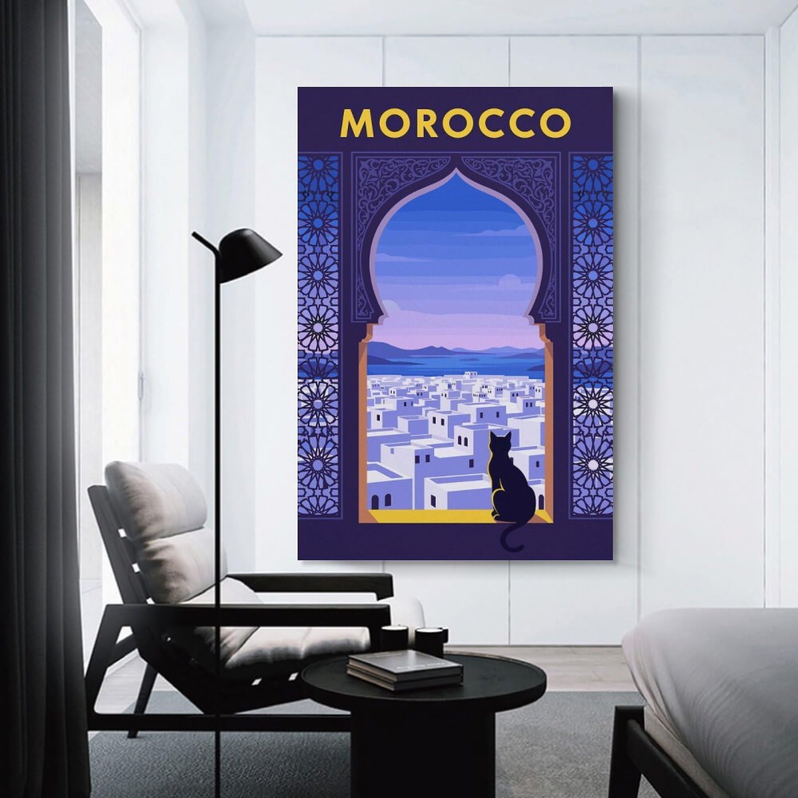 Junmoney Canvas Wall Decor Morocco Travel (8), 16x24inch(40x60cm), for Gallery Wall Layouts in Home Or Office, Home Wall Art for Statement Displays