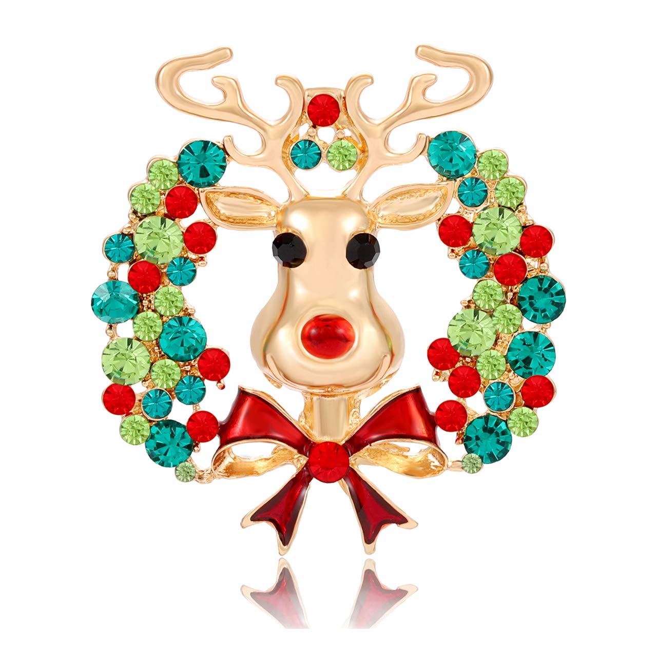 DaxiChristmas Brooch Pin Jingle Bell Snowflake Reindeer Christmas Tree Xmas Pins Set Christmas Decoration for Women