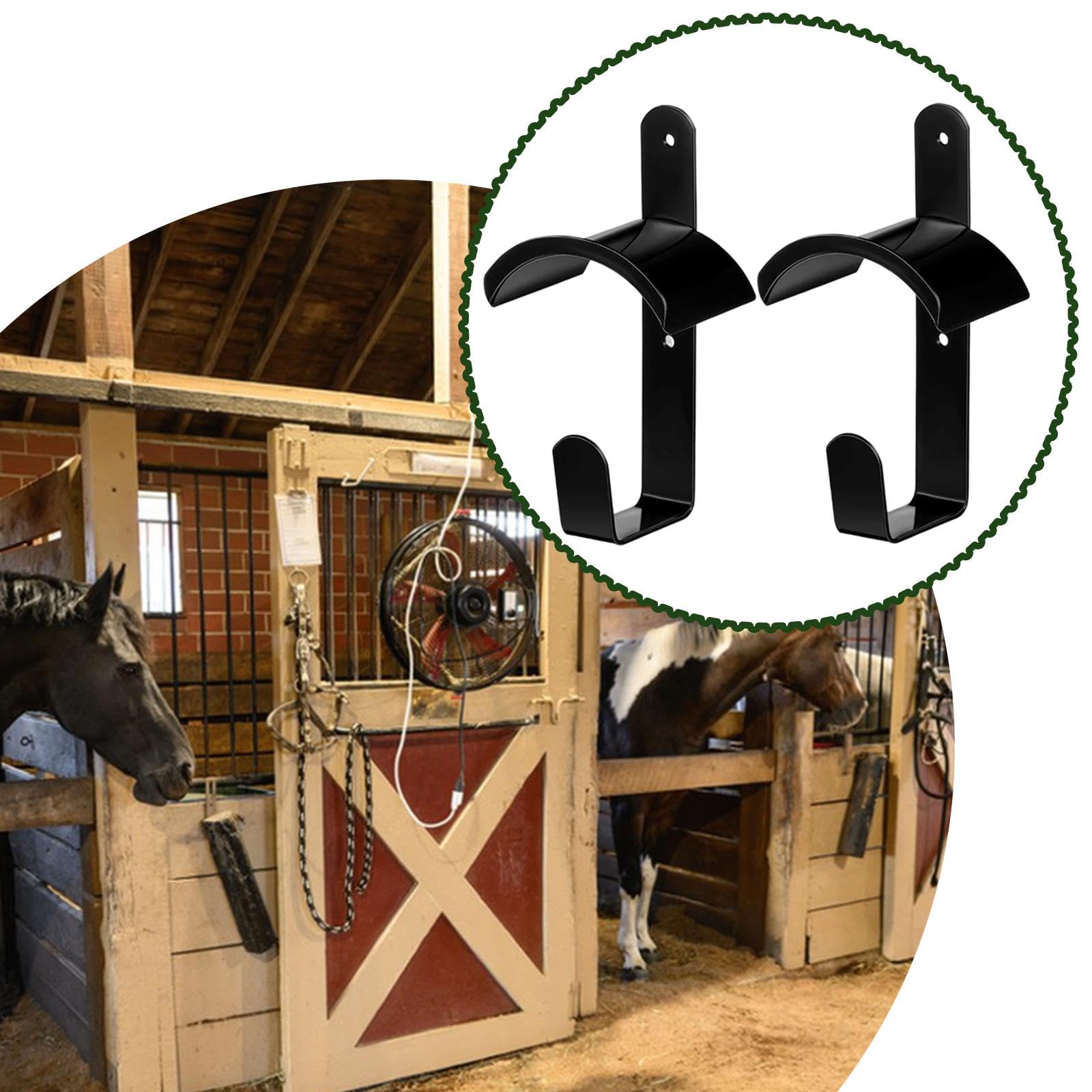 F Fityle 2 Piezas de colgadores de Bridas para Caballos, Ganchos para sillas de Montar, Organizador de arreos para Montaje en Pared, Ganchos para Bridas de