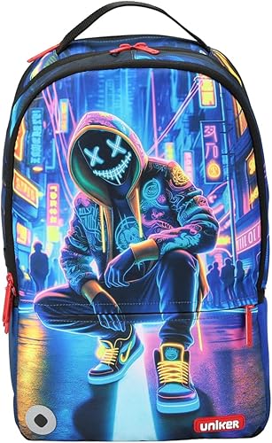 Miniatura 10 de UNIKER Mochila para portátil de viaje,Mochila de graffiti para trabajo,Mochila para portátil de diseño para 15.6 pulgadas,Bolsa resistente al agua,