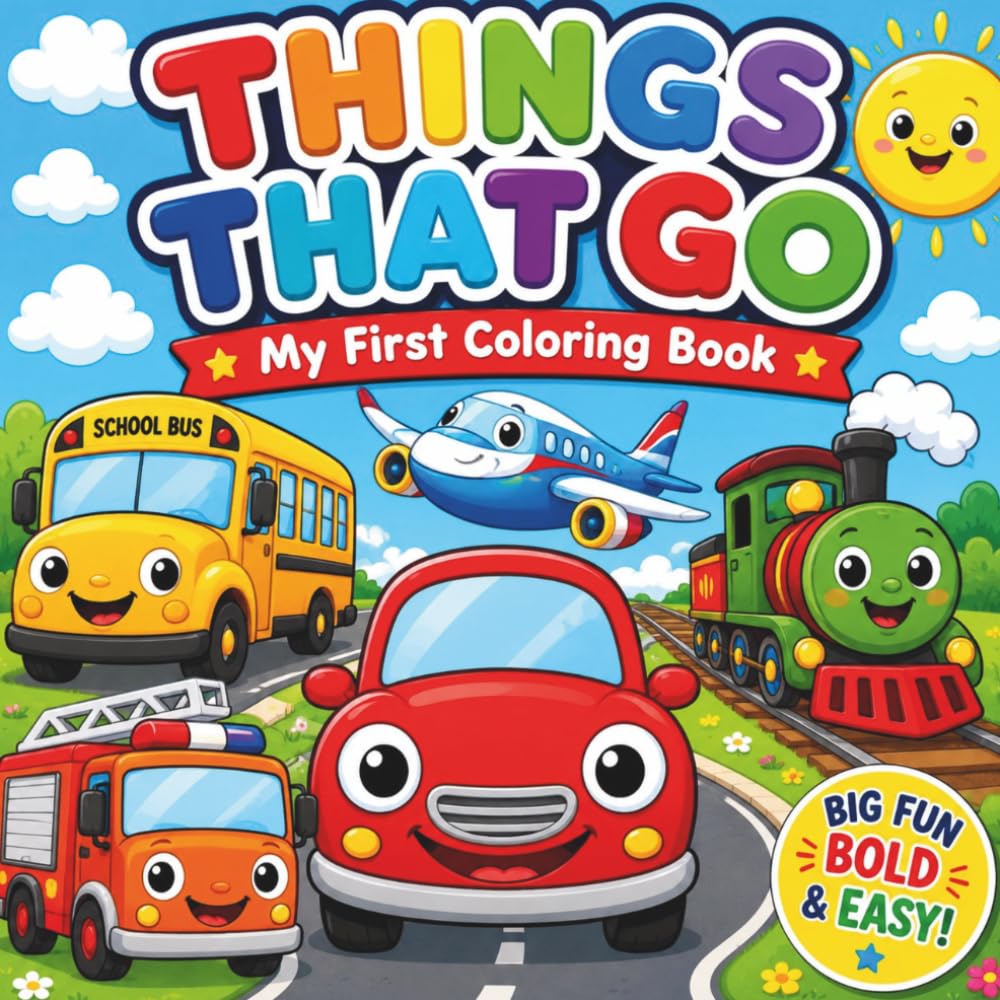Things That Go: My First Coloring Book: 30 Big, Simple Vehicles for Toddlers and Preschoolers to Color (Bold & Easy: My First Coloring Book)