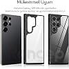 Shock Absorbing Silicone Edge Transparent Case for Rongep Samsung Galaxy S25 Ultra Back Anti-Yellowing Hard PC Built Fingerprint-Free Scratch and Shock-Resistant Premium Hybrid Case (Black)