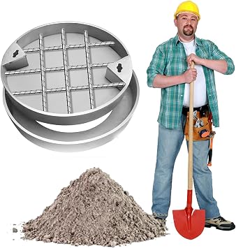 YLLFFLL Round Recessed Manhole Cover 400 500 450 600 650 700 800 900mm, Invisible Decor Stainless Steel Septic Tank Lid with Frame & Lifting Keys, Exterior Patio Yard Sewage Cover And BaseDia 600mm