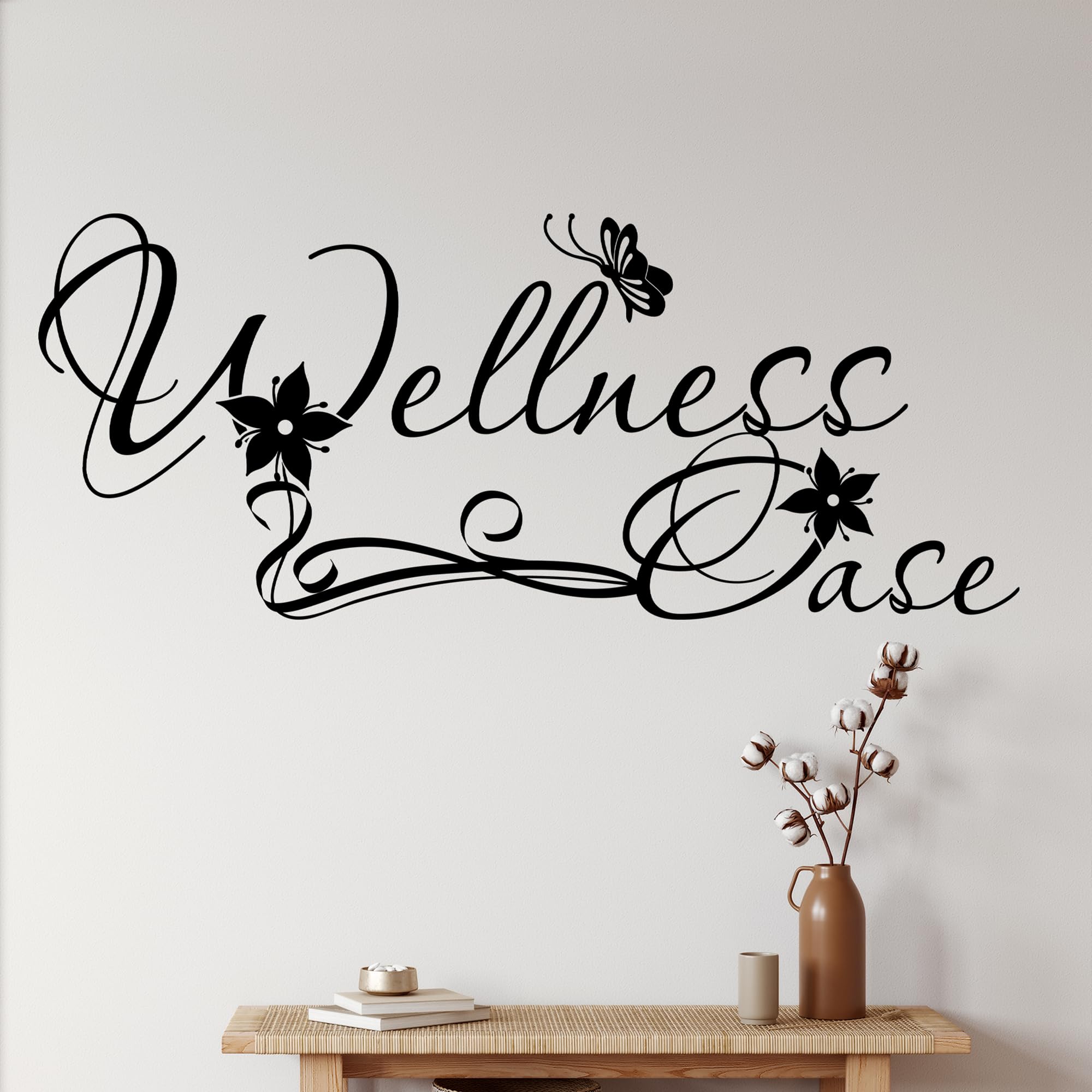 GRAZDesign Wandtattoo Bad Wellnessoase, Wandaufkleber Badezimmer Wand Aufkleber - 138x57cm / 070 schwarz