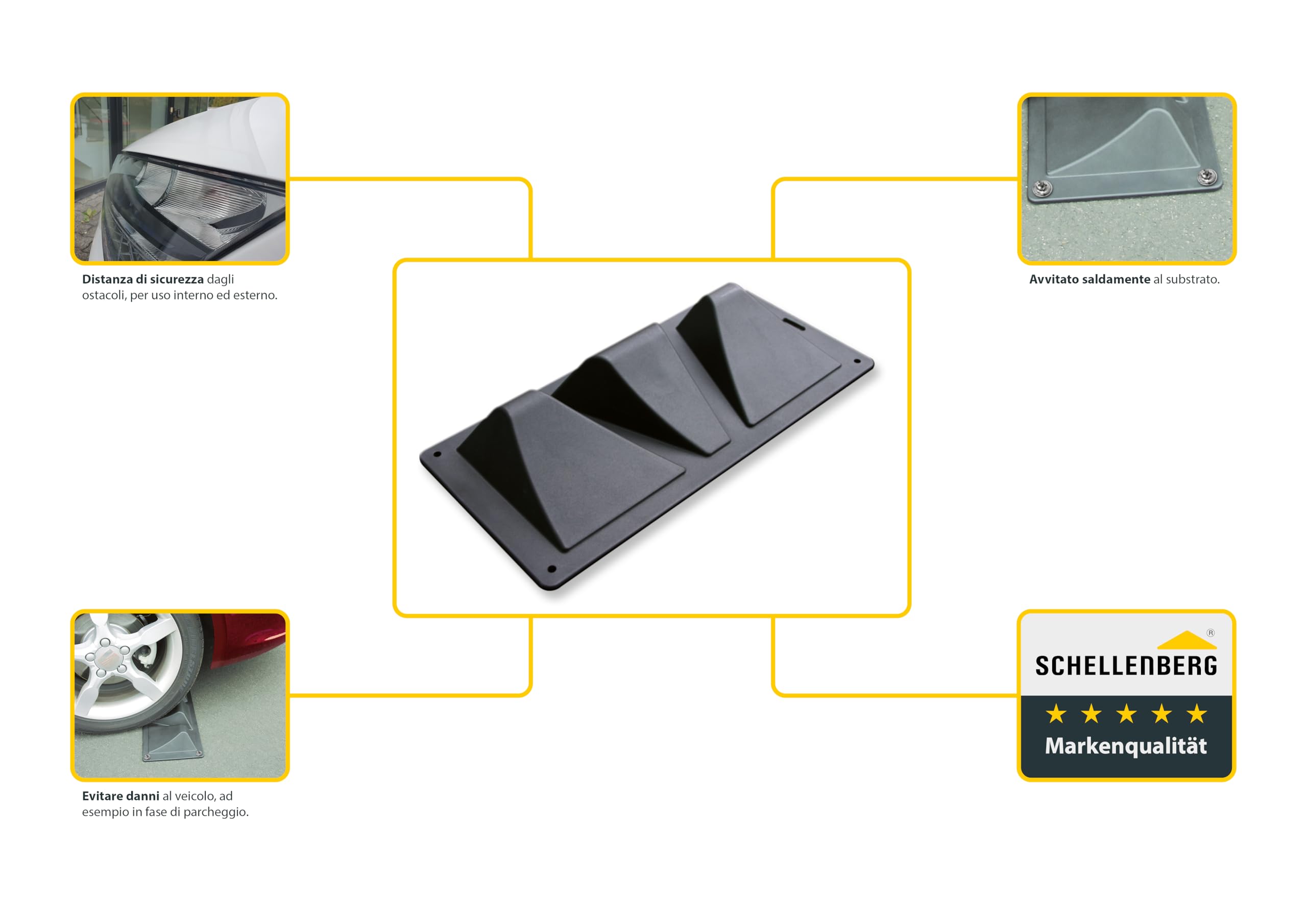 Schellenberg 73195 Fermaruota per Parcheggi e Garage, tettoia per auto, da avvitare, antracite