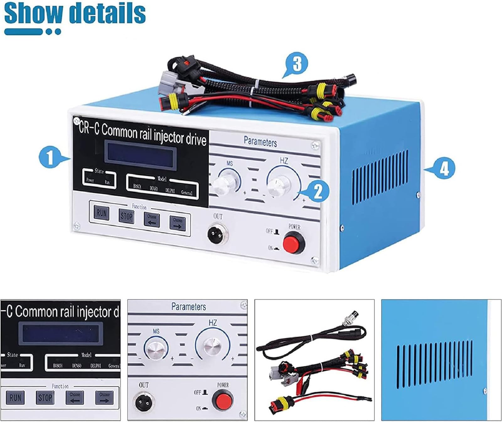 Iniettore Diesel Common Rail, Tester Multifunzione per iniettori Diesel Common Rail CR-C per bos-ch, per den-so e per del-phi Common Rail, validatore ugello Carburante S60H
