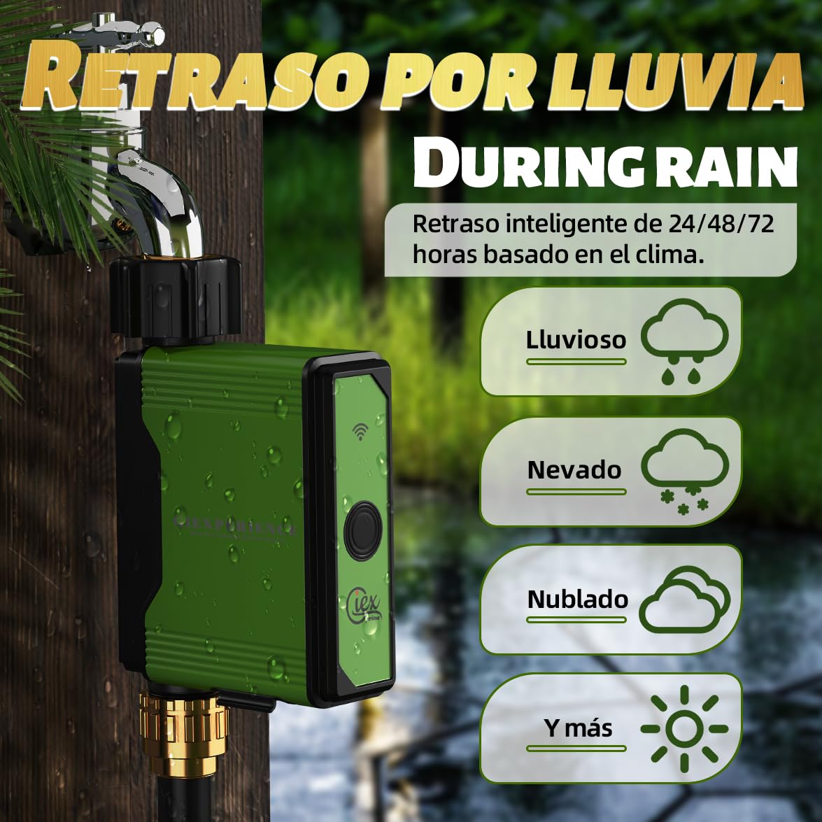 Temporizador de riego Inteligente Zigbee para jardín, Pack de 2 Unidades con medidor de Flujo de turbina Integrado,Compatible con Tuya Smart Life Home Assistant ZHA y Z2M