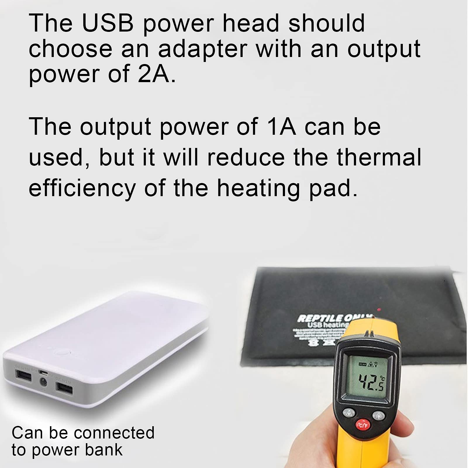 Tappetino riscaldante per rettili, tappetino riscaldante per terrario elettrico per interni sotto il serbatoio Tappetino riscaldante impermeabile con controllo della temperatura USB per tartarughe(L)