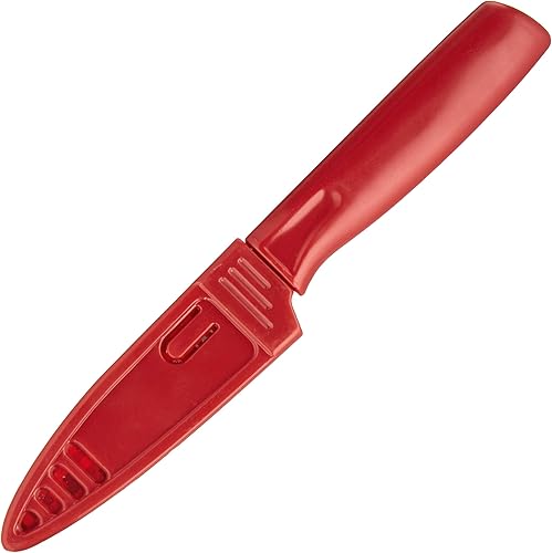 Mercer Culinary Cuchillo de pelar antiadherente, 4 unidades, color rojo