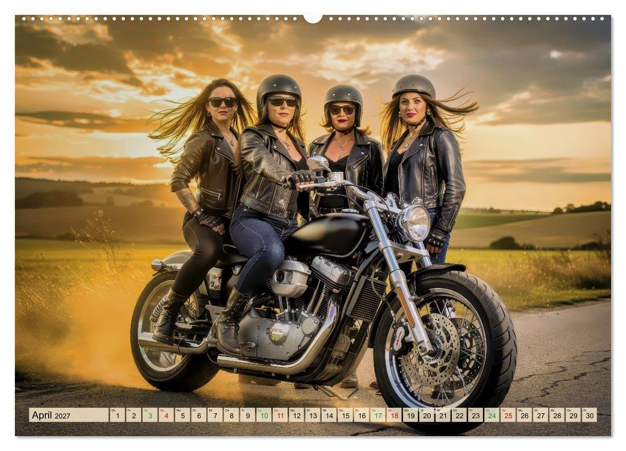 Rockerglück (hochwertiger Premium Wandkalender 2027 DIN A2 quer), Kunstdruck in Hochglanz: Zwischen Asphalt und Horizont entsteht ein Glück, das nicht erklärt werden muss. (CALVENDO Menschen)