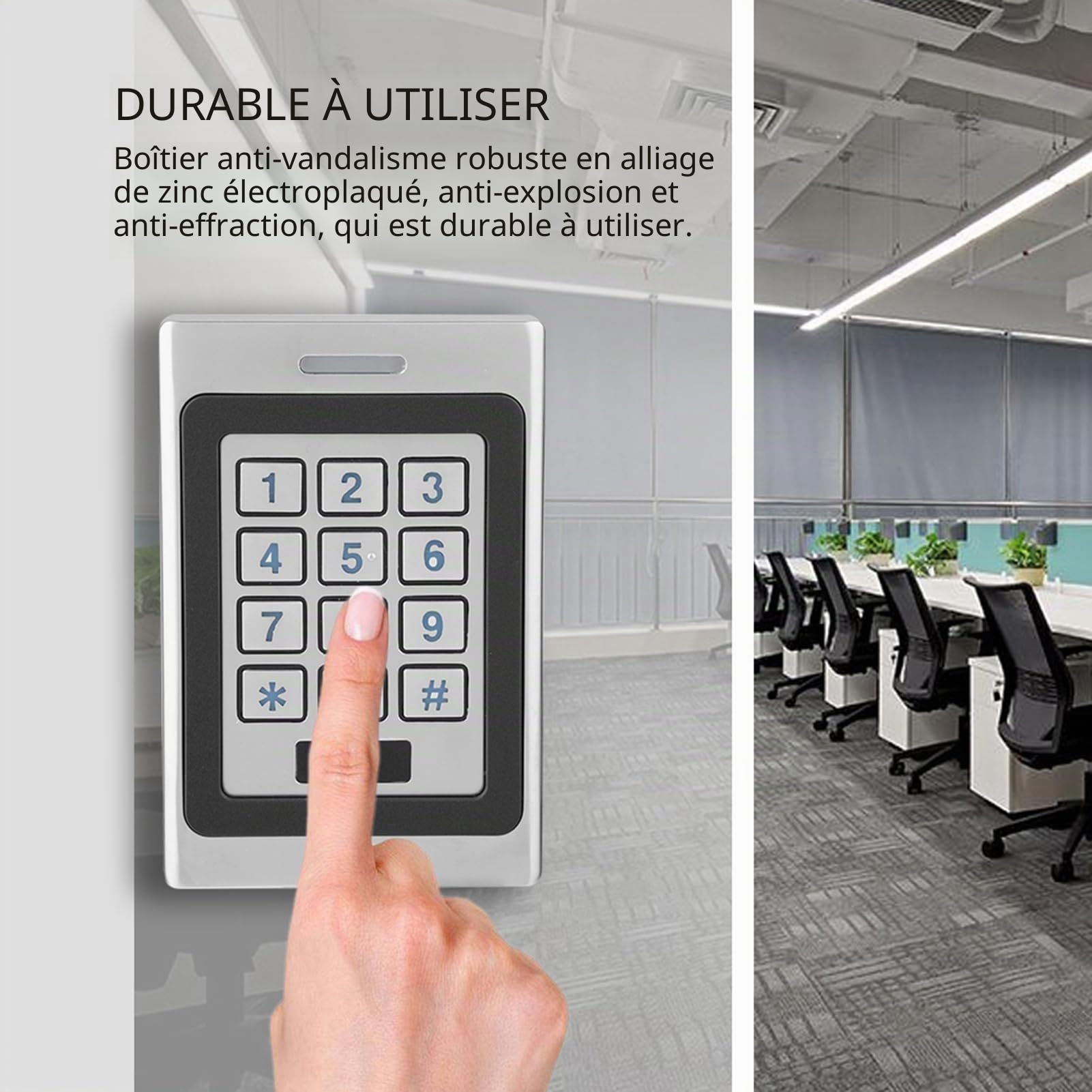 ASHATA RFID Proximité Entrée Serrure de Porte, Système de contrôle d'accès Cartes, Mot de Passe électriquede Lecteur de RFID Clavier Lumineux pour Maison, Bureau, Usine
