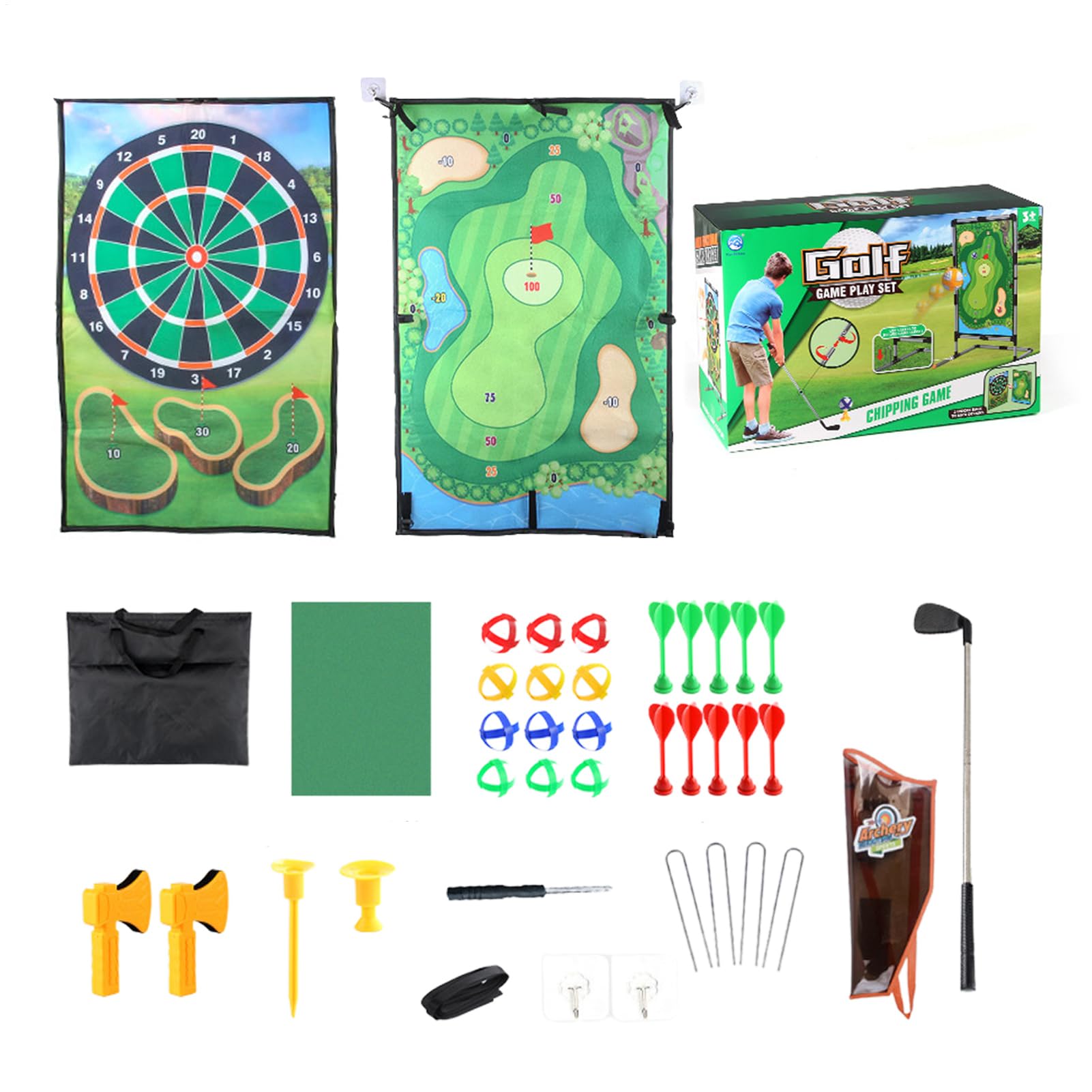 Golf-Dart-Chip-Set, Golfchip-Set, Übungsmatte, präzise Schlagmatte, große Dartboard-Matte