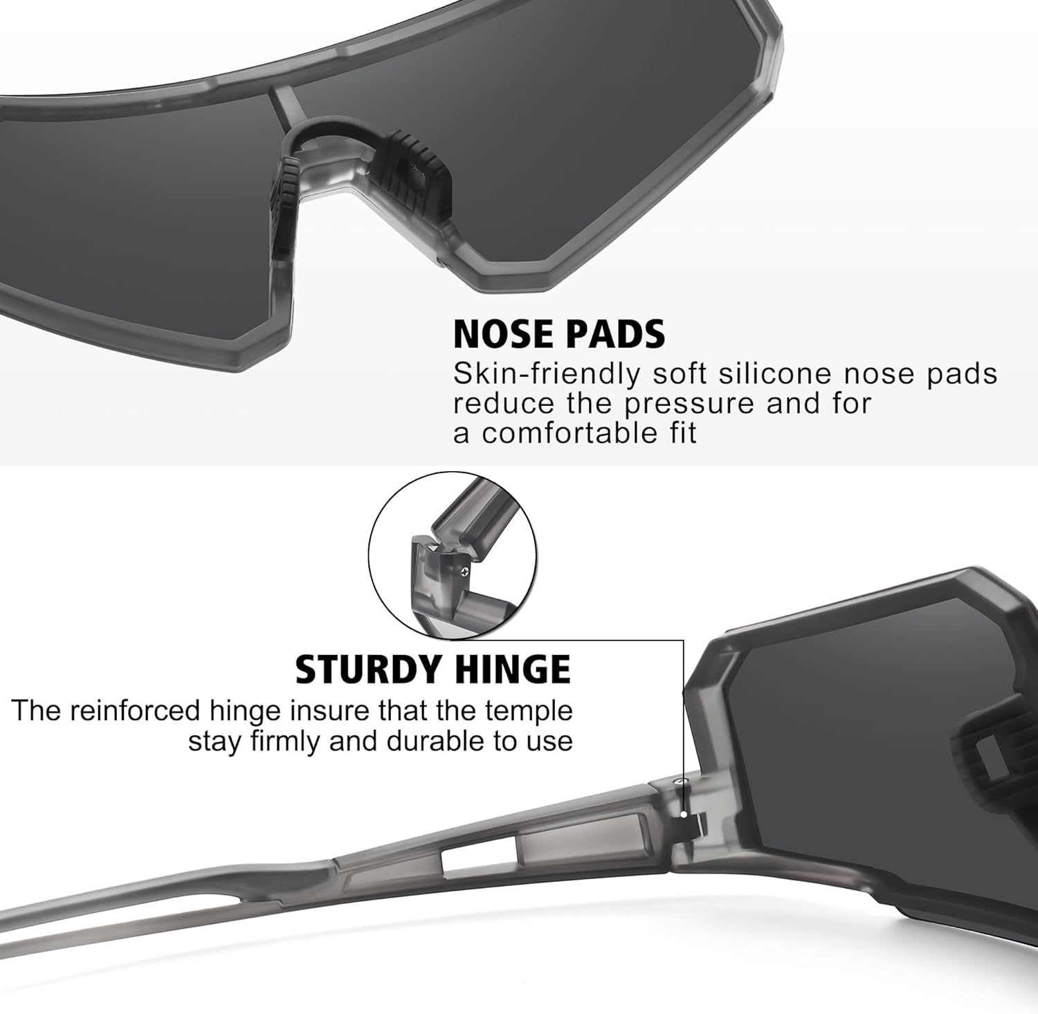 STORYCOAST Polarized Sports Sunglasses for Men Women,Driving Fishing Cycling Mountain Bike Sunglasses UV400 Protection