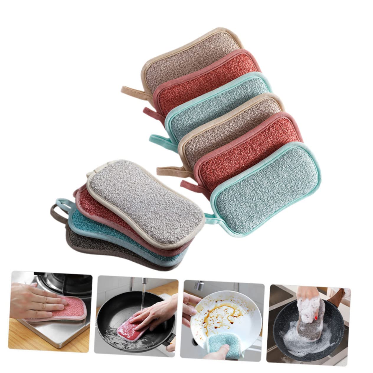 Healeved 30 Piezas Esponja De Algodón Esponjas De Baño para Ducha Fregadora De Platos Esponja De Limpieza Esponja Plato De Cocina Esponja para Fregar Espesar Plato Pequeño Sabana De Algodon