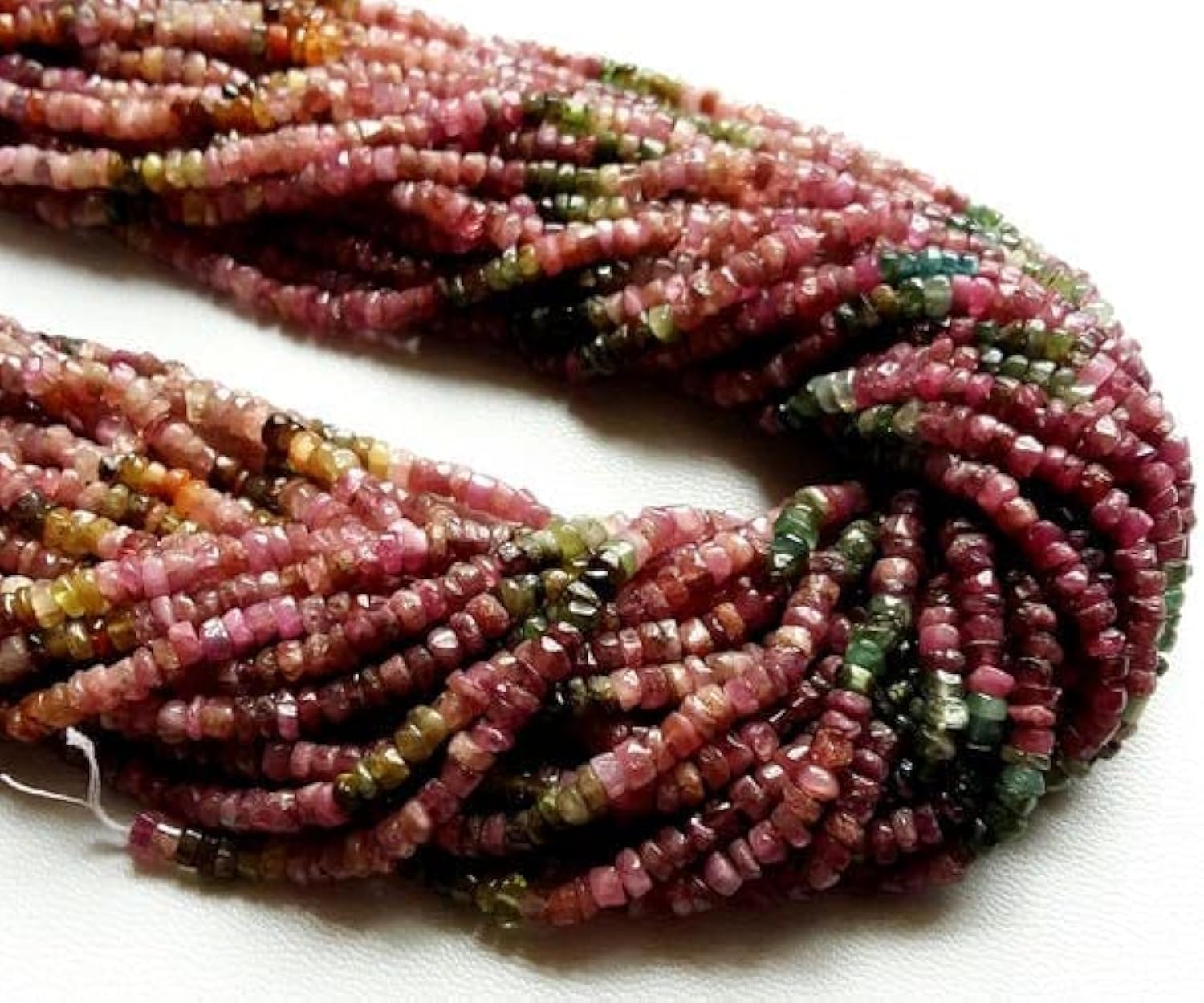 Tourmaline multicolore facettée heishi pour concevoir des bijoux fins sans perles ternes