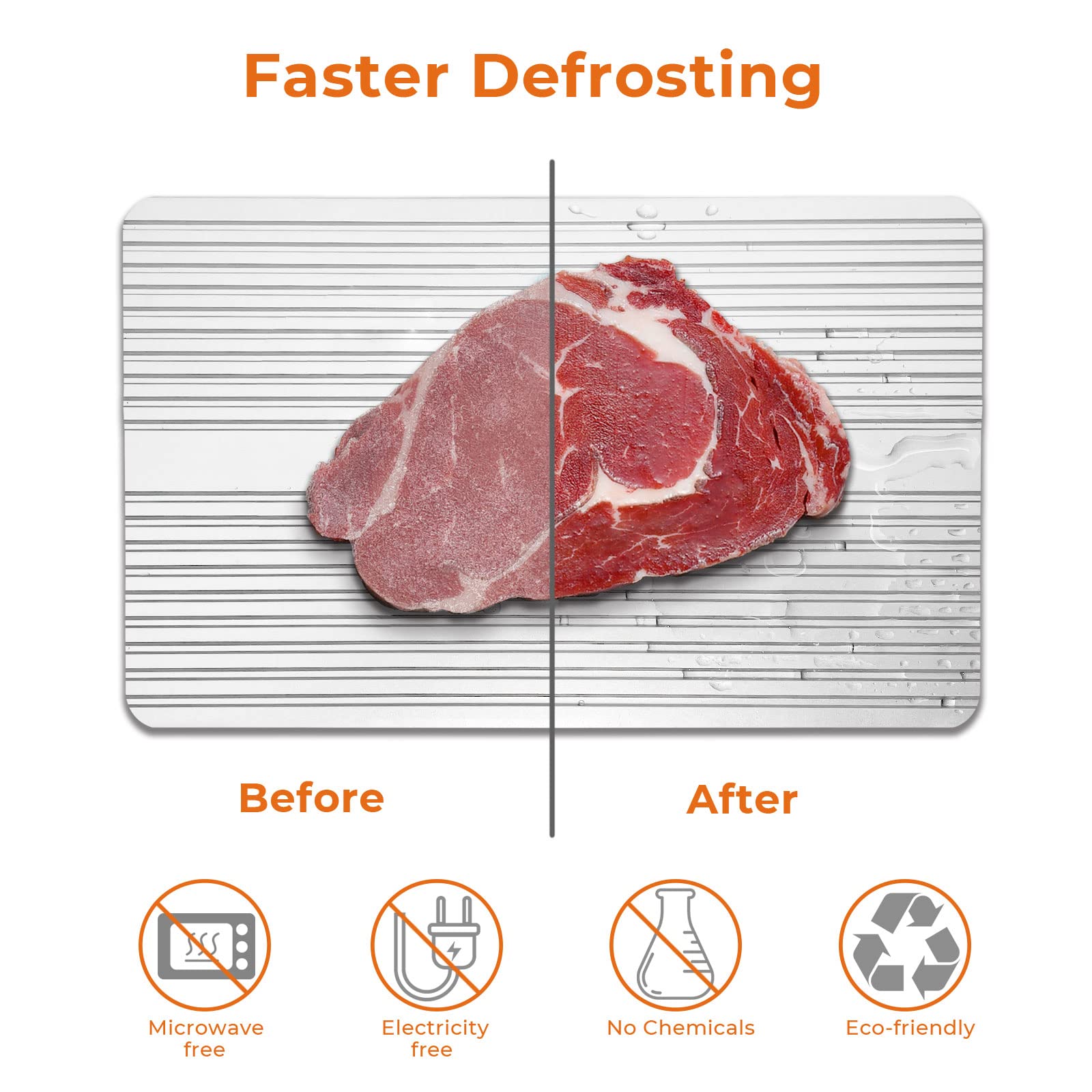 Linoroso Set di 3 Taglieri da Cucina in Plastica con Scivolo per il Succo, Tagliere per Scongelare la Frutta Tagliere Antiscivolo Antibatteri Lavabile in Lavastoviglie - Arancione Lava