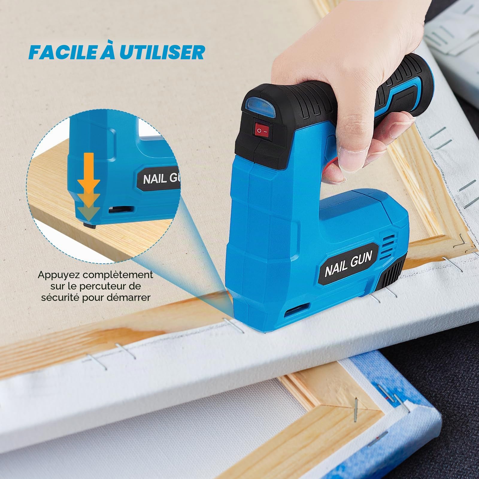Agrafeuse électrique 2 en 1 lithium-ion, batterie 3,7 V avec agrafes et clous, chargeur USB, réparations de matériaux, menuiserie et bricolage