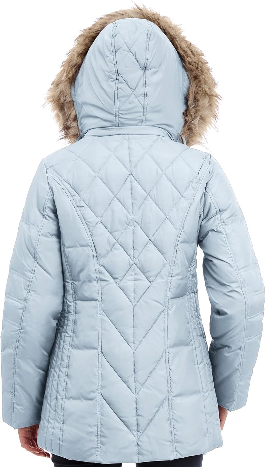 LONDON FOG Womens Diamond Quilted Down Coat - Image 6