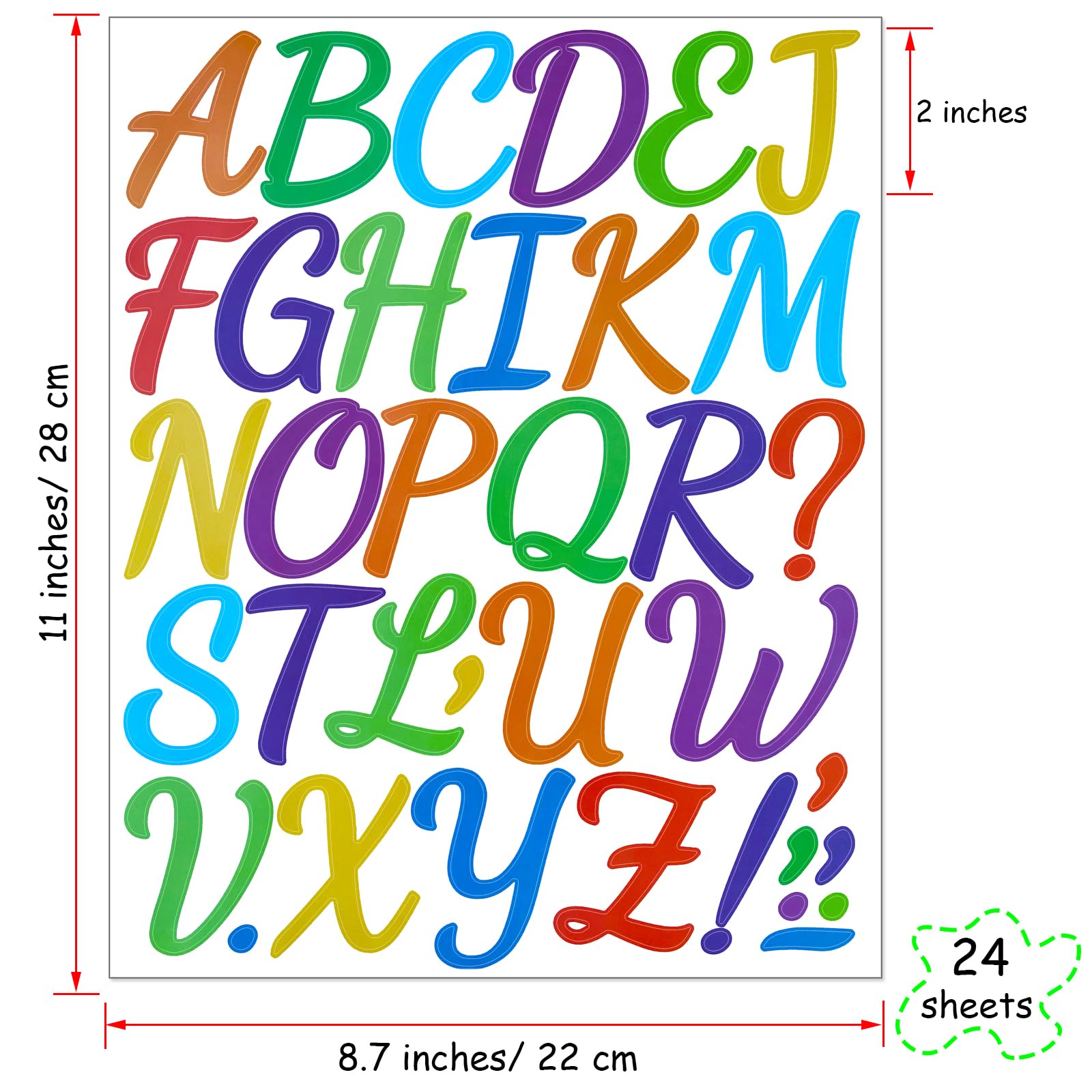 Snapklik.com : Bemeol 864 Pieces Letter Stickers 24 Sheets 2 Inch ...