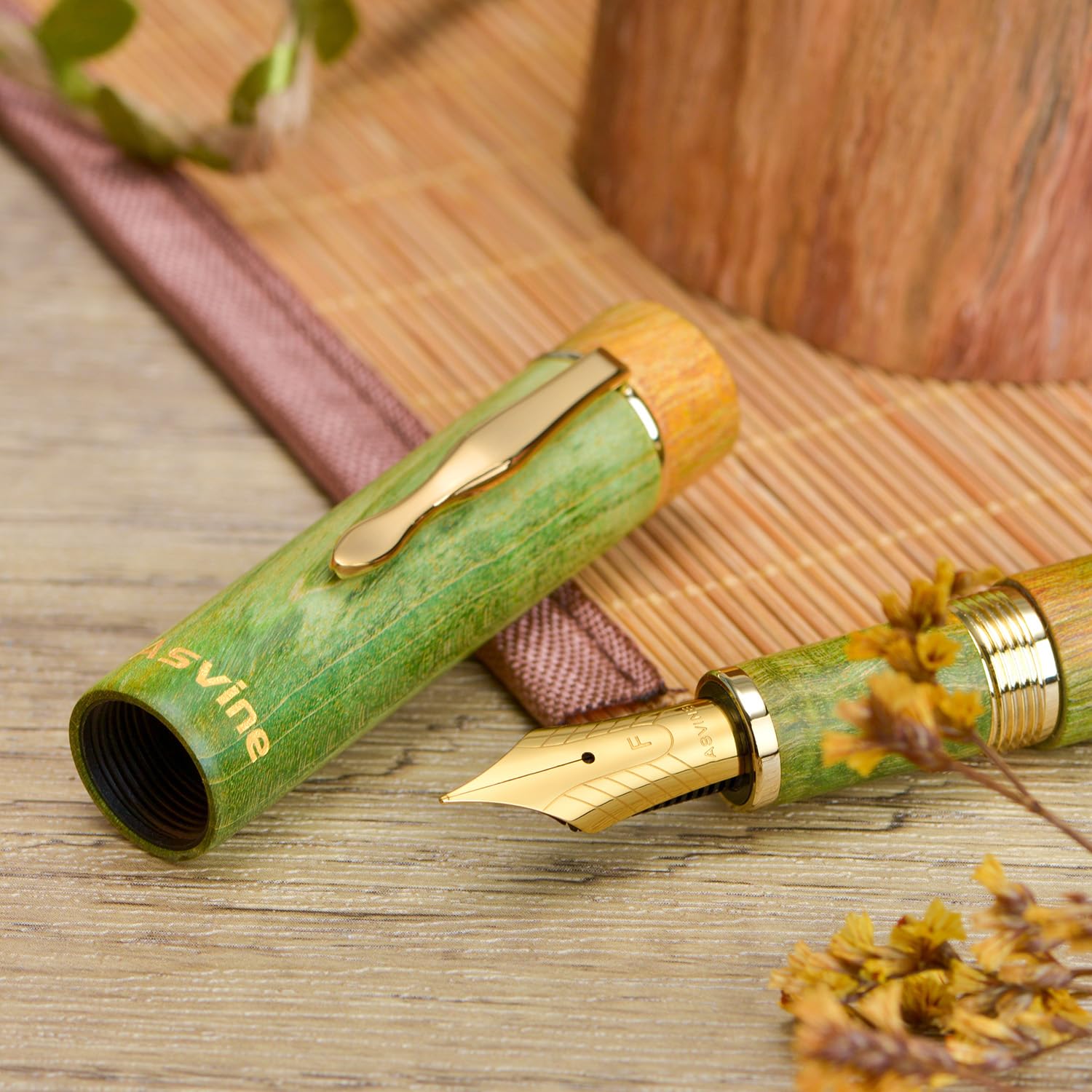 Asvine Stylo Plume En Bois Stabilisé C2000 Numéro 8 à Pointe