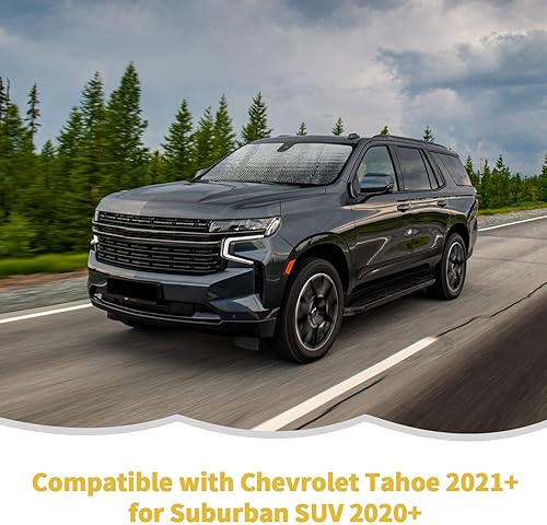 Miniatura 7 de RT-TCZ Parasol para parabrisas con protección térmica para ventana de GMC Yukon 2021-2024, para Chevrolet Tahoe 2021-2024, para SUV suburbano
