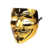 Miuion Hacker Costume Mask for Cosplay Party（Golden）