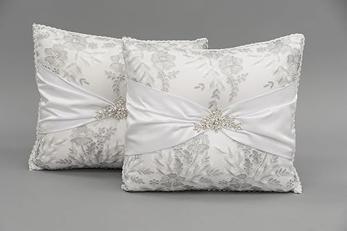 A&C Quinceañeras and More Accesorios de boda Juego de almohadas, Álbum de Boda Libro de Visitas de Boda Almohada Cojines de Boda Almohadas