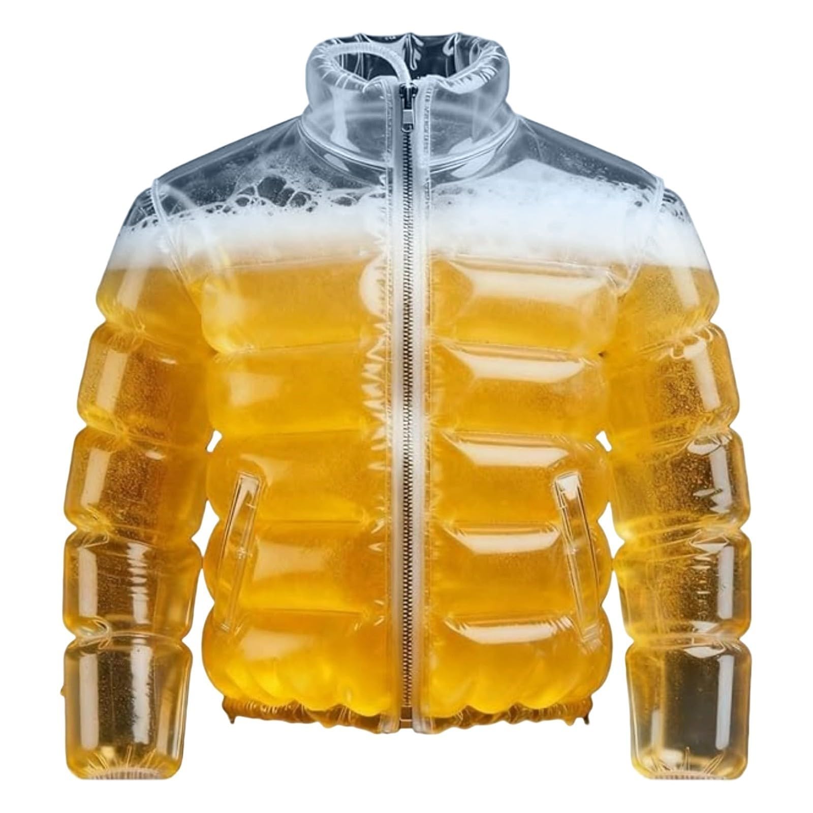 Chaqueta inflable para cerveza transparente con pajita integrada disfraz de fiesta talla B