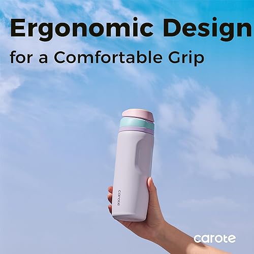 Miniatura 8 de CAROTE Botella de Agua de Acero Inoxidable Aislada Sin Goteos con Pajita, Botella de Agua Deportiva Sin BPA, Ideal para Viajes, Vaso con Asa