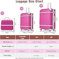 Vista 135 de Merax Equipaje, maleta extensible rígida con ruedas giratorias ligeras, Negro -, 40/48/52