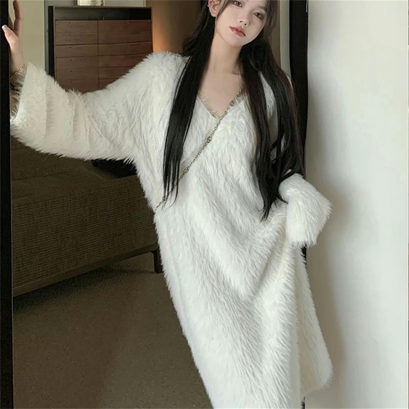 MdybF Pijamas de Mujer de Algodon La Señora del Pijama Lleva Pijama En El Salón Familiar Relajado