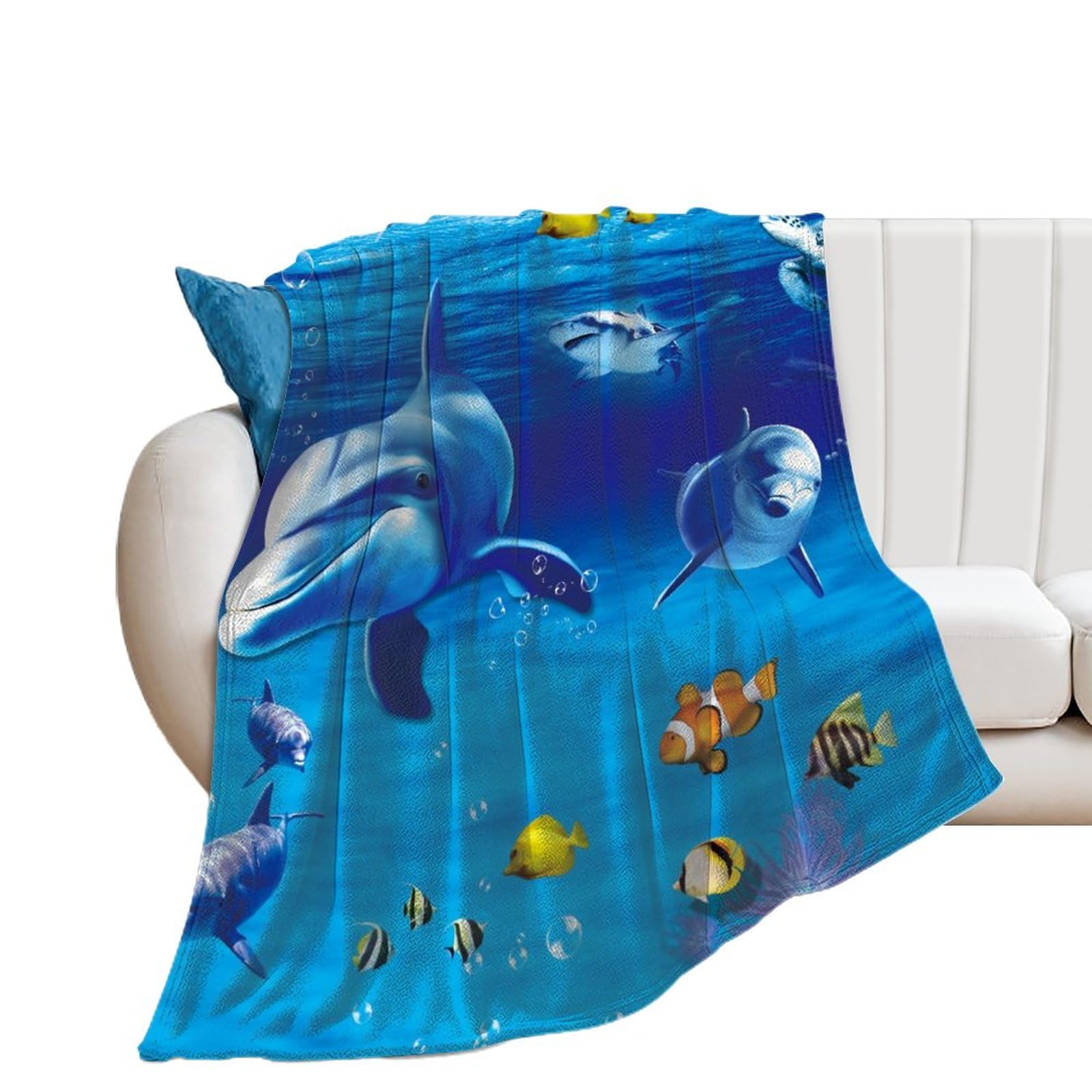 Jeté de canapé requin en flanelle polaire douce et premium