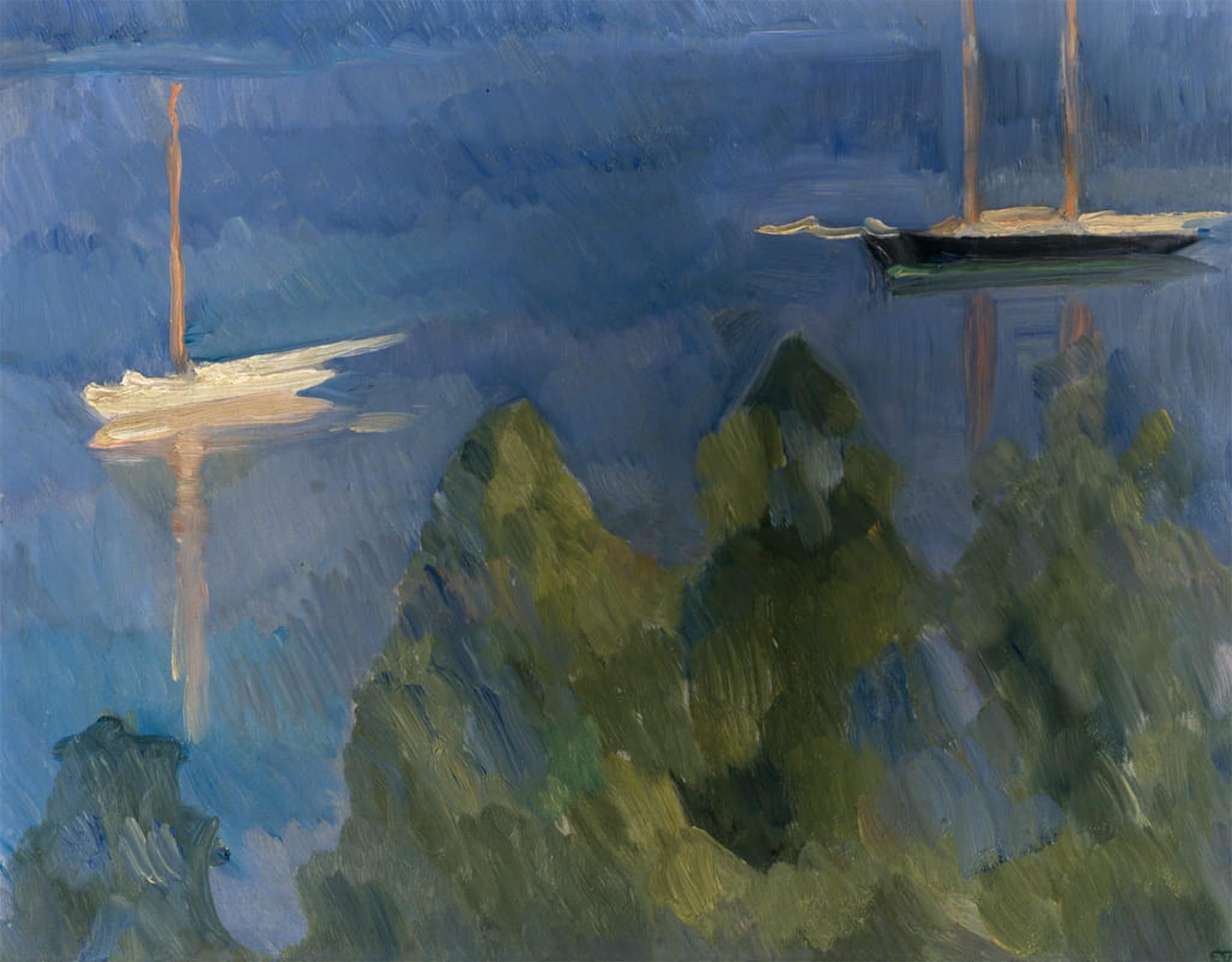 POSTERIIk Famous Modern Artwork Art Mural Blue Sea by Erik Theodor Werenskiold Oil Paintings Pictures for Home Decor 60x90cm