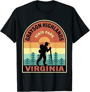 Grayson Highlands State Park Virginia Retro Hiking T-Shirt