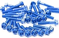 Vista 13 de MC Motoparts Race Spec Kit de pernos de motor cabeza HEX M6 compatible con XJ6 Diversion/F 2009-2016 13 14 15 16 (azul)