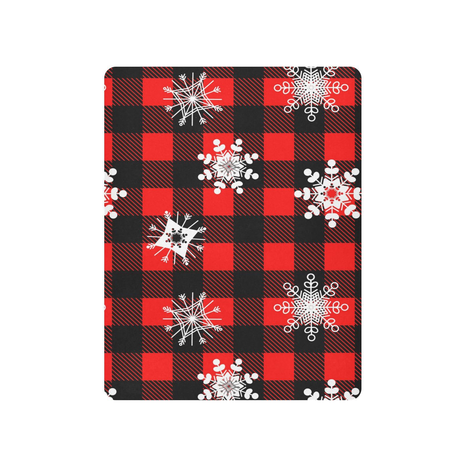 Moudou Christmas Snowflake Plaid Playard Sheet for Boy Girls, Soft Breathable Fitted Toddler Sheet for Standard Playard Bed Mattress, 39 x 27 x 5 Inch