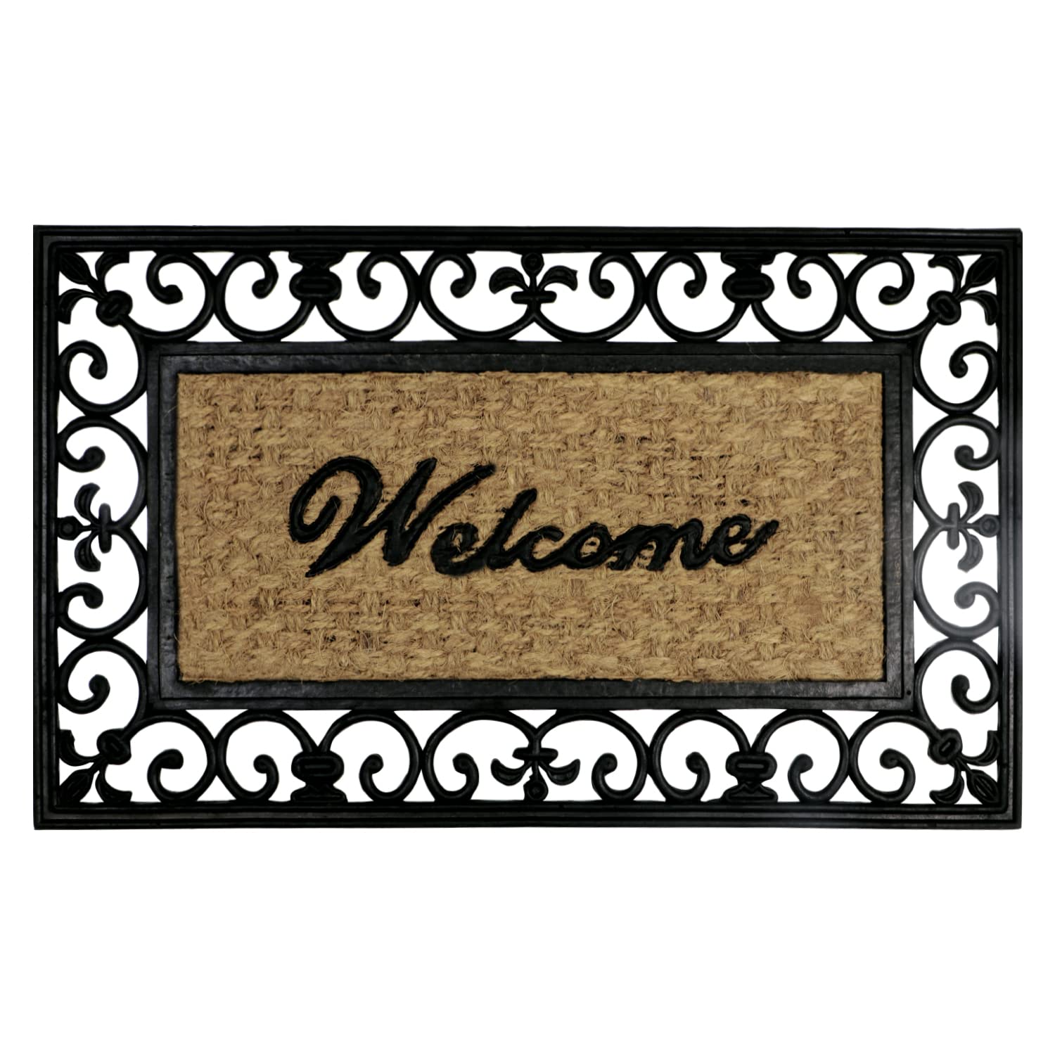 HOKIPO Natural Coco Coir Rubber Doormats for Home Entrance, Welcome Design, 45x75 cm (NEW-503)-image-46