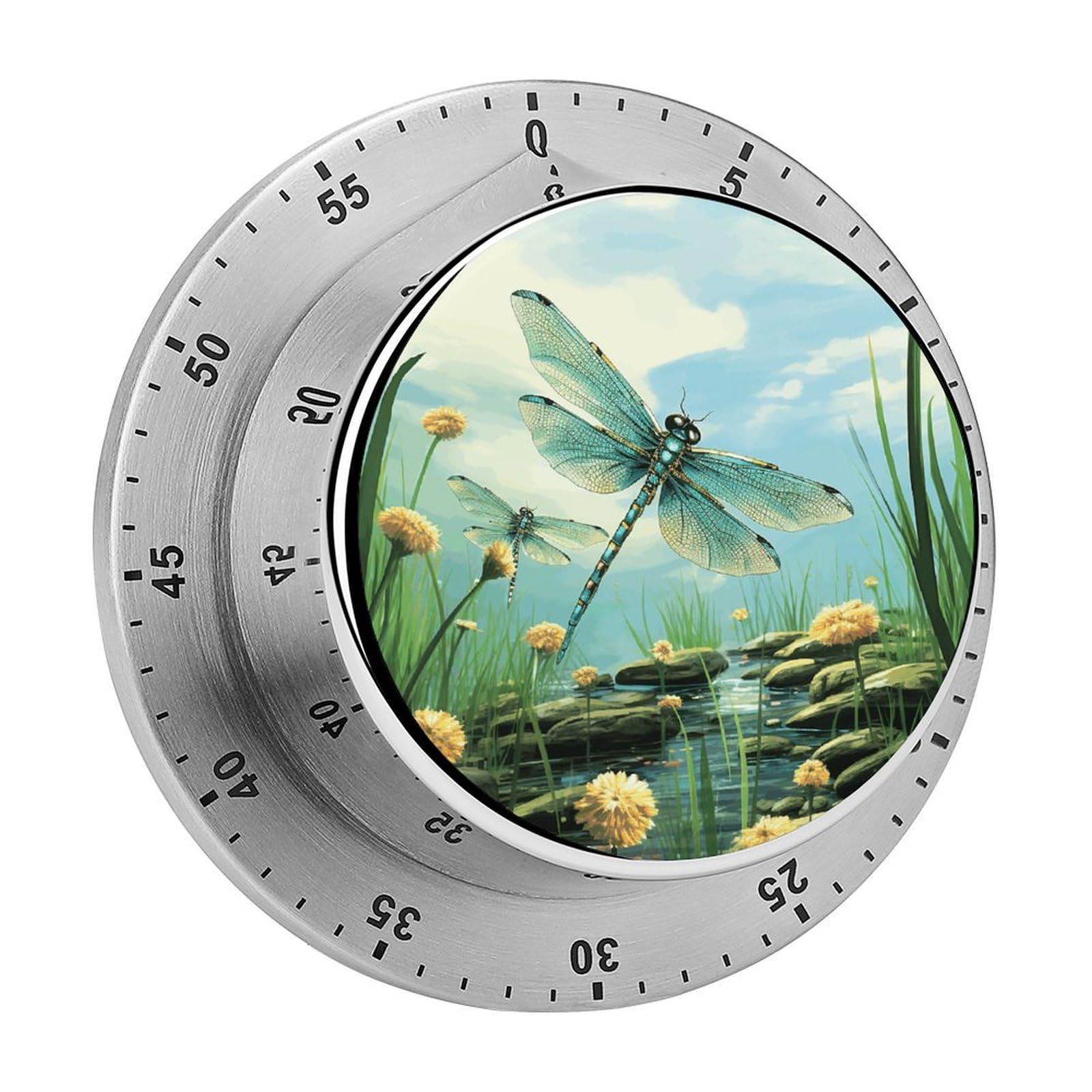 Dragonflies in Flight Printed Waterproof Christmas Timer with Loud Alarm Outdoor Timer for Cooking Exercise Baking