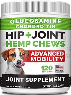 Hemp Treats - Glucosamine Dog Joint Supplement + Omega 3...