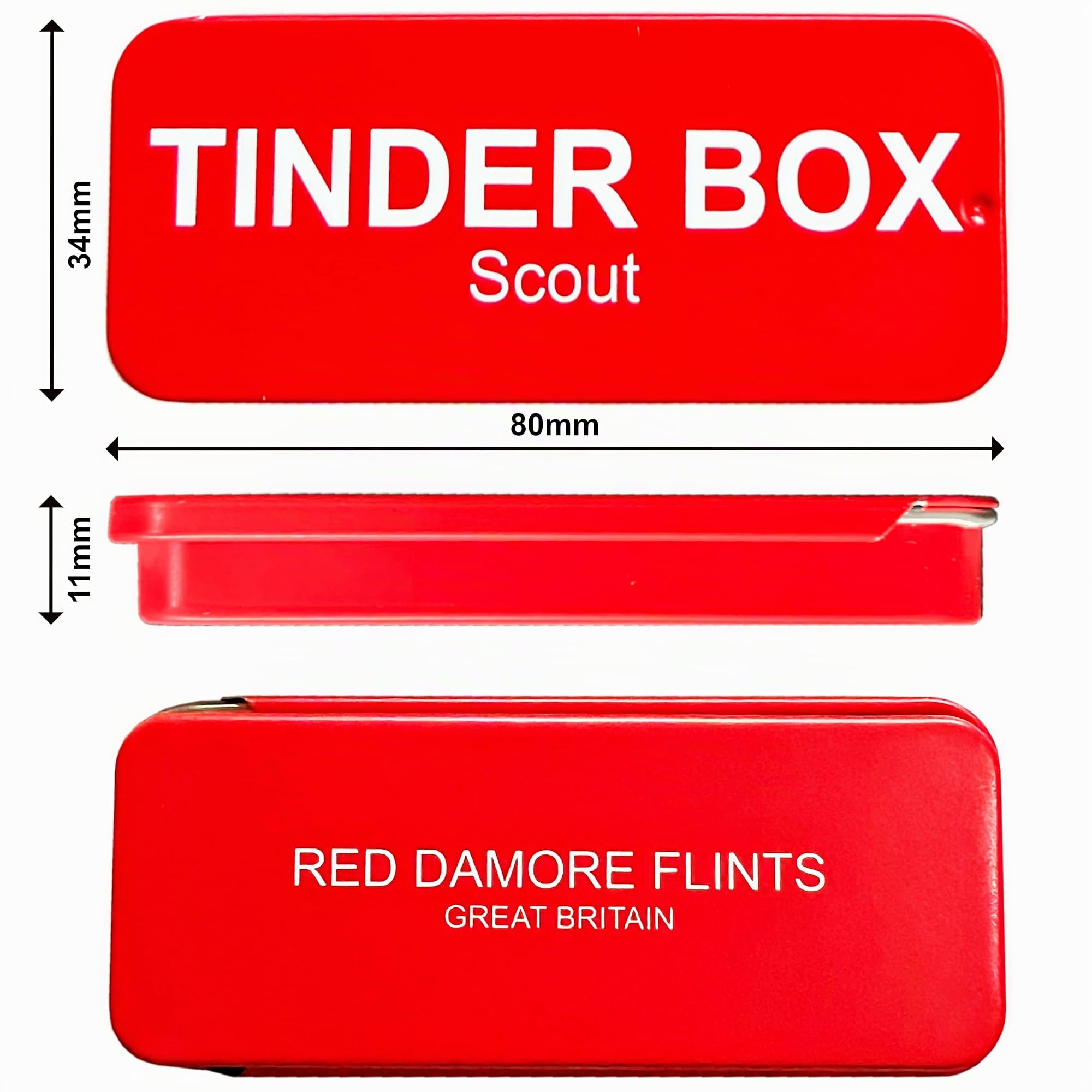 Tinderbox Scout - Kit per accendere il fuoco, asta di ferro, acciaio antincendio, attaccante del fuoco, campeggio, EDC, Bushcraft