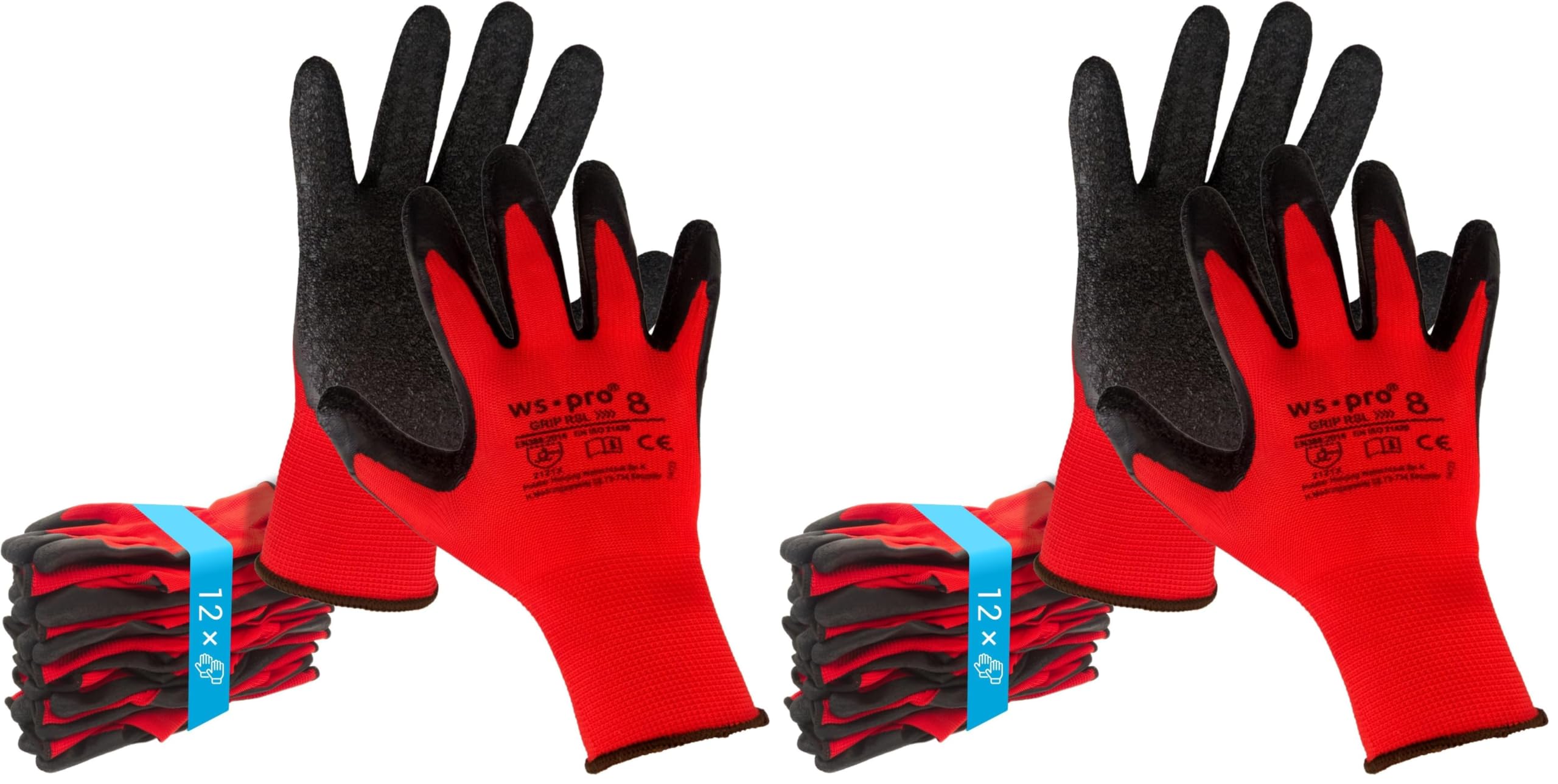 Gants de travail robustes gants de montage professionnels Trevendo en latex lot de 2