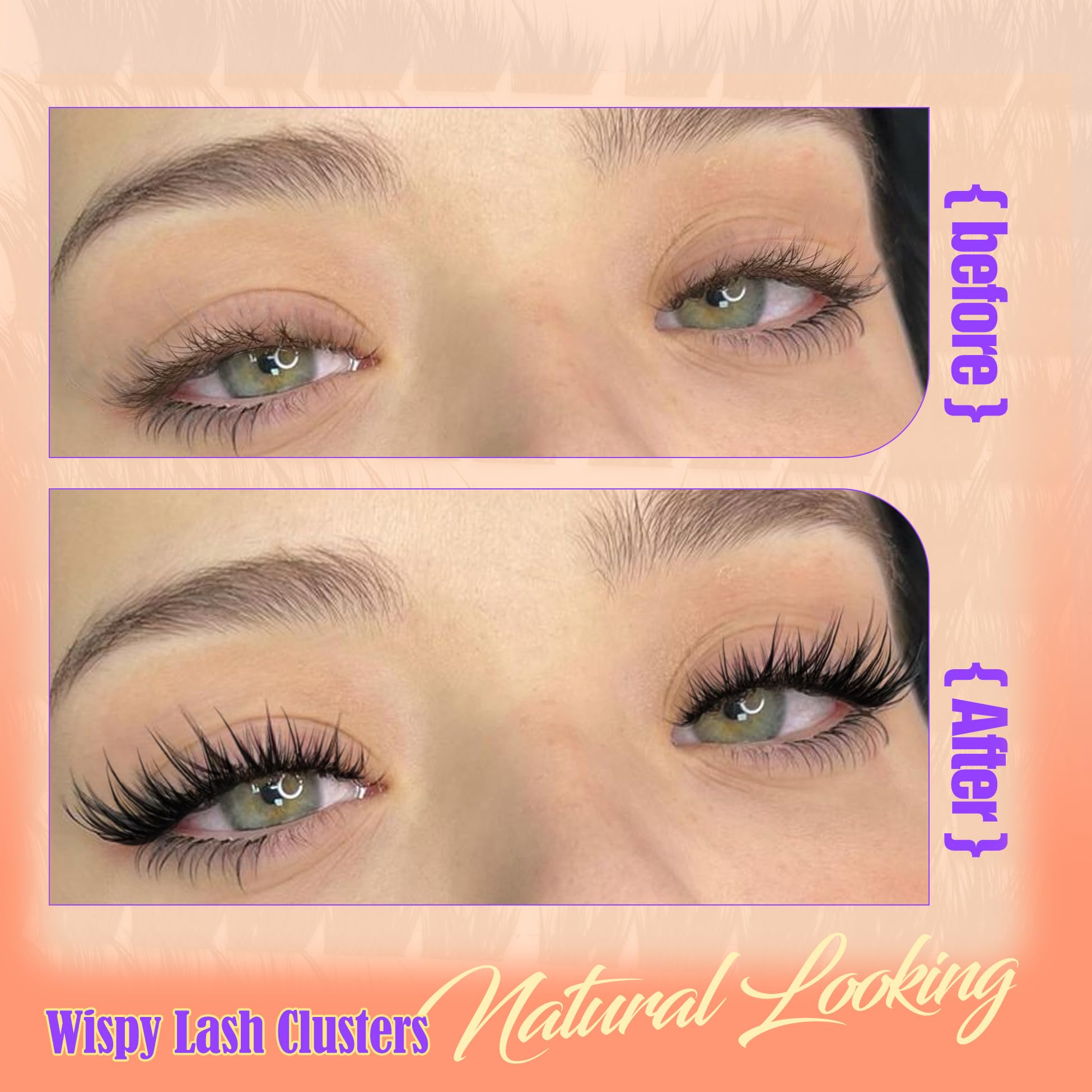 Fairy Lash Clusters kocie oko klaster przedłużanie rzęs naturalne klastry rzęs kolczasta manga wispy klaster rzęsy lis oko 8-20 mm DIY indywidualne przedłużanie rzęs 144 szt. od YDAGKH