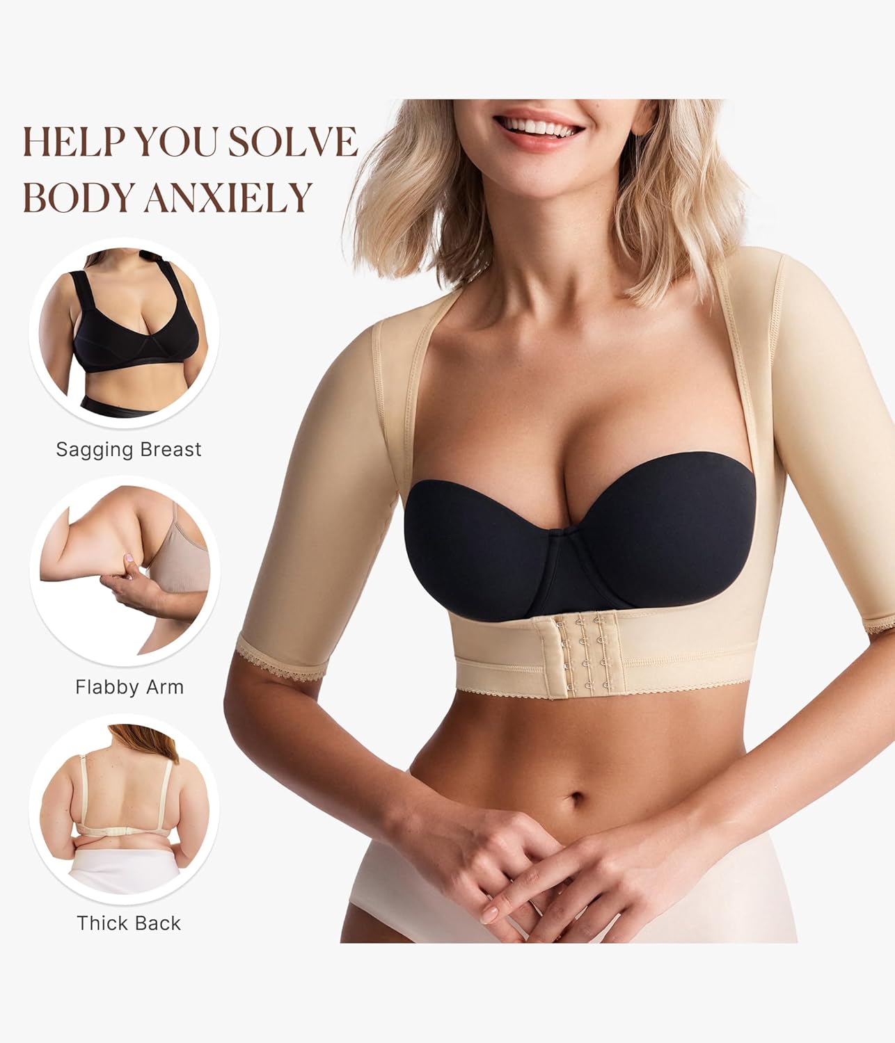 BRABIC Women's Shapewear Tops Post Surgery Compression Sleeve for Arm Shaper - Image 4