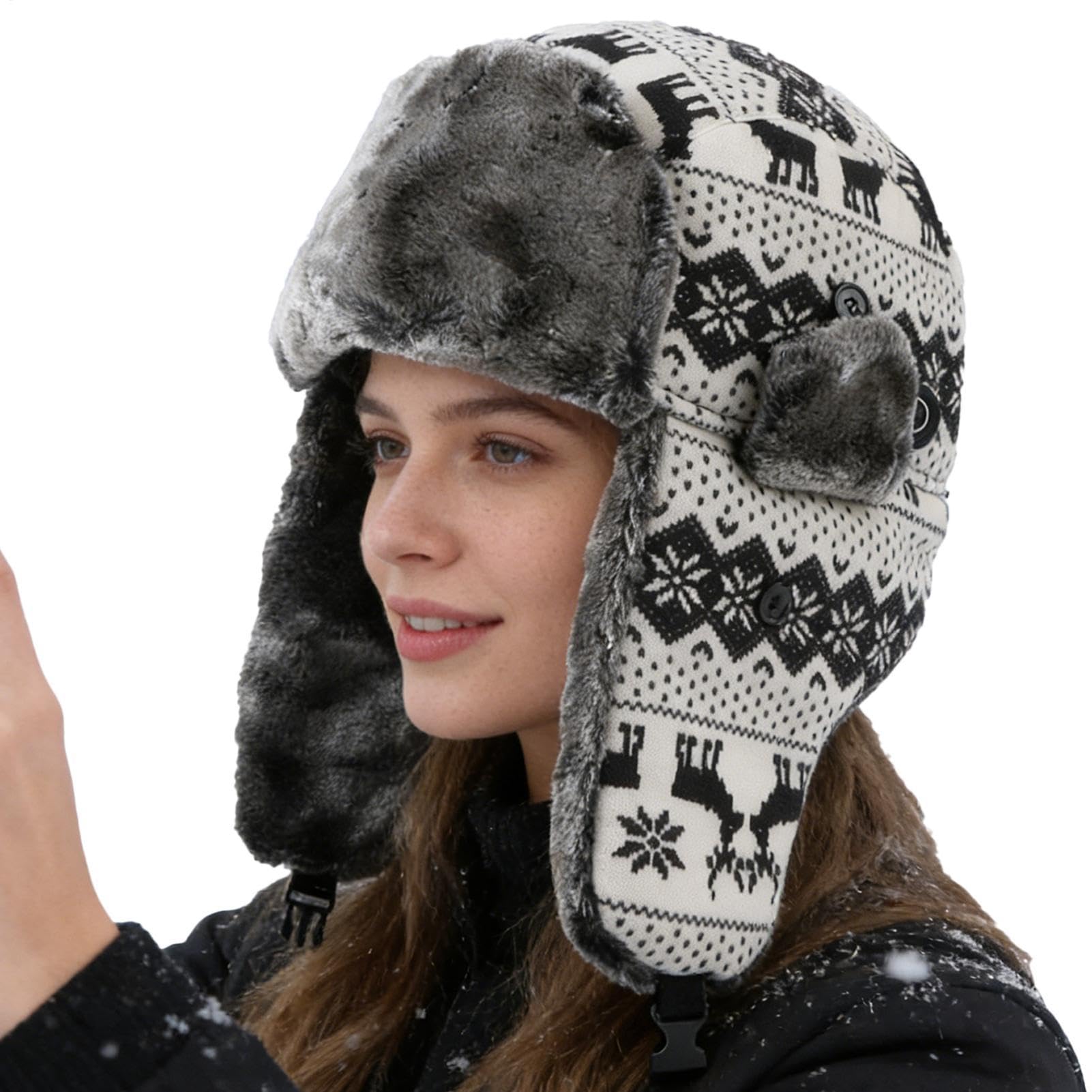 Gorro Ushanka Invernal Felpa Cálida con Niveles de Calor | Gorro Trapper con Calefacción USB para la Cabeza Para Hombres, Mujeres, Adultos, Adolescentes, Ciclismo, Caminata,