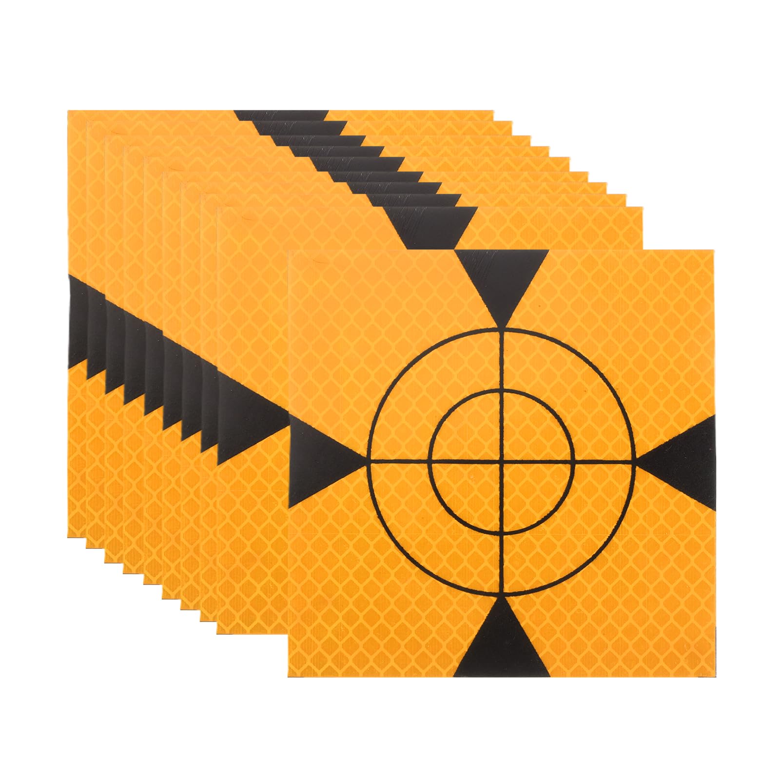 PATIKIL Survey Reflector Target (100x100mm, Yellow)(10 Pcs) Self-Adhesive Reflective Sheet Surveying Target Mark Tape, Suit for Total Station/Ship Inspection/Tunnel Measure