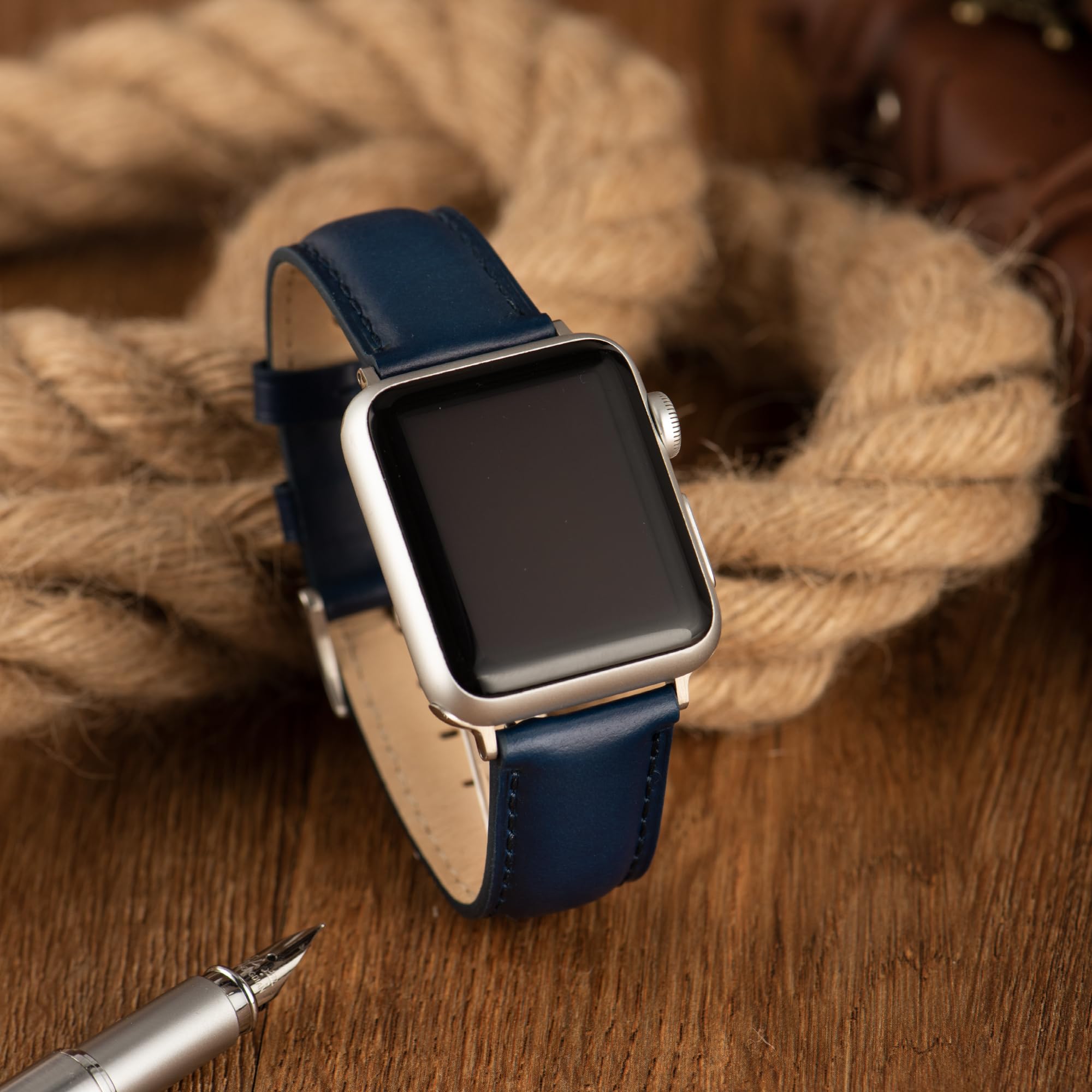 Bracelet Cuir Compatible avec Apple Watch 49mm 46mm 45mm 44mm 42mm 41mm 40mm 38mm, Bracelets Montre Cuir Véritable Remplacement pour iWatch Series 11 10 9 8 7 6 5 4 3 2 1 SE3/2/1 Ultra3/2/1
